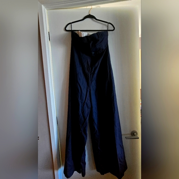 Brand new Zara navy blue suit-style 1 piece jumpsuit (Size L) - Picture 1 of 4